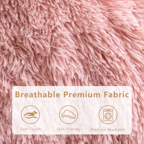BYBYME Giant Bean Bag Chair, Faux Fur Bean Bag Couch with Filler Large Living Room Bean Bag Chairs for Adults