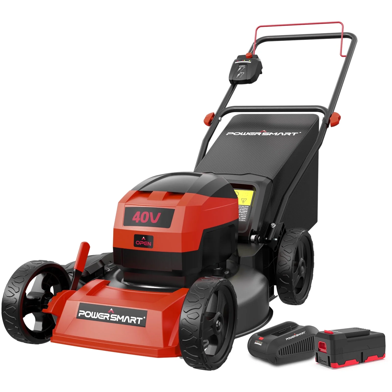 PowerSmart 40V 17-inch Cordless Brushless Electric Push Lawn Mower W/4.0Ah Battery and Charger - Radiant Selections