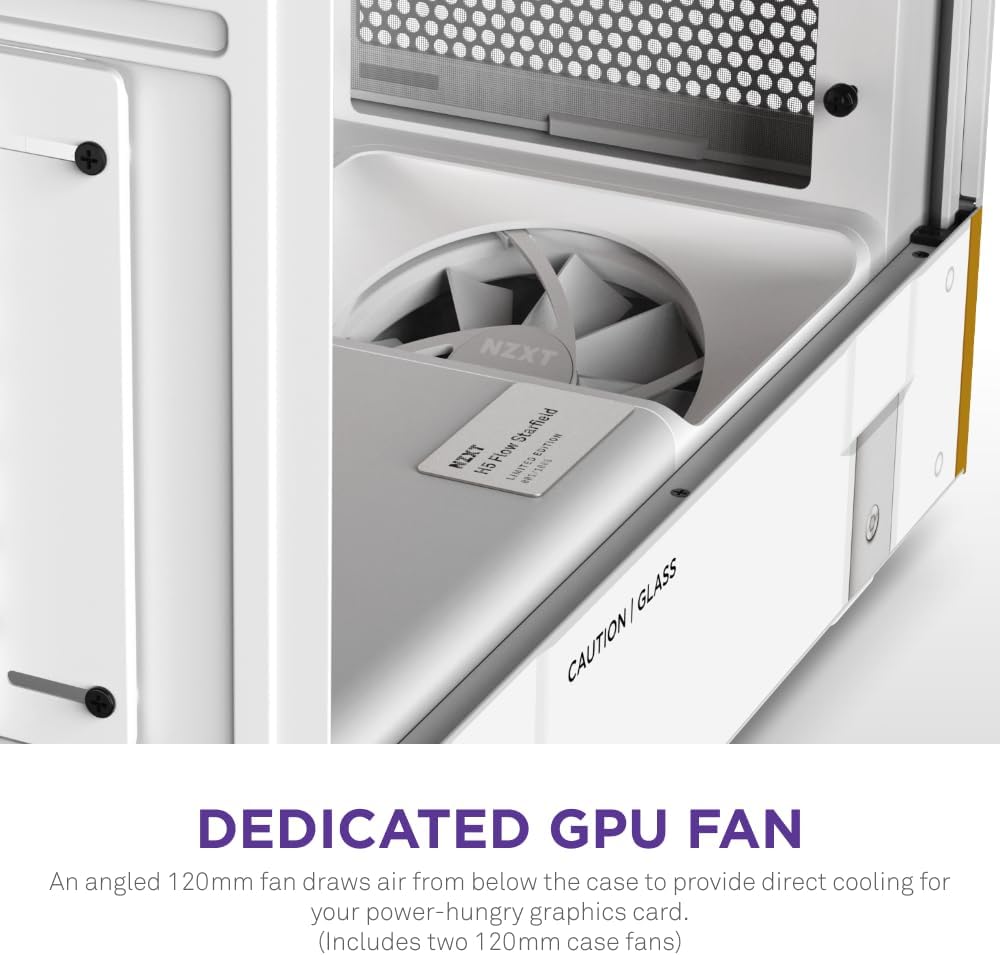 NZXT H5 Flow Starfield | Compact ATX Mid-Tower PC Gaming Case | High Airflow Perforated Front Panel | Tempered Glass Side Panel | Cable Management |