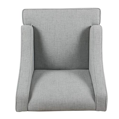 HomePop Velvet Swoop Arm Accent Chair, Suri Blue