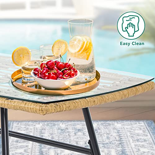 YITAHOME 4-Piece Patio Furniture Wicker Outdoor Bistro Set, All-Weather Rattan Conversation Loveseat Chairs for Backyard