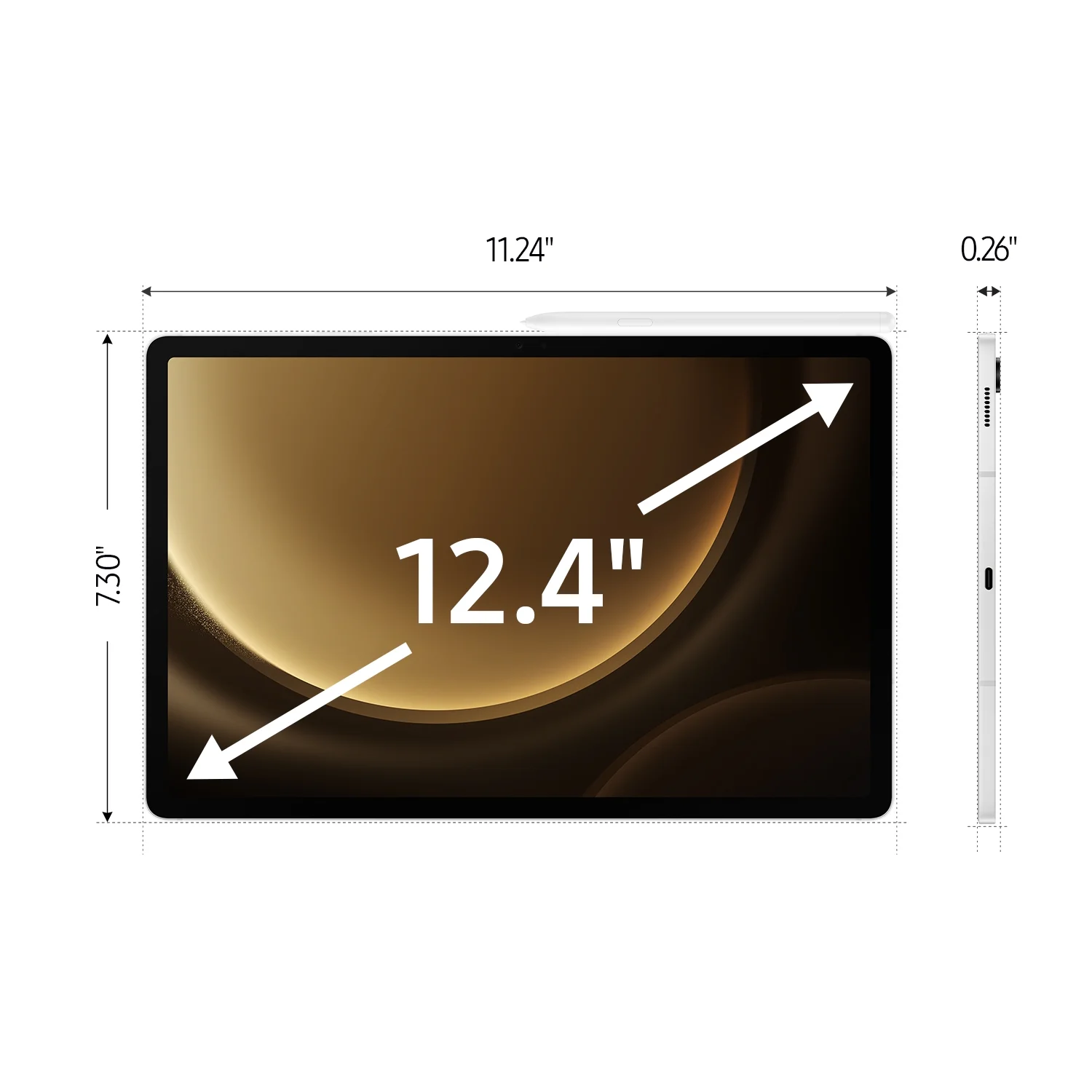 Samsung Galaxy Tab S9 FE+ Tablet, 12.4", 128GB, Silver