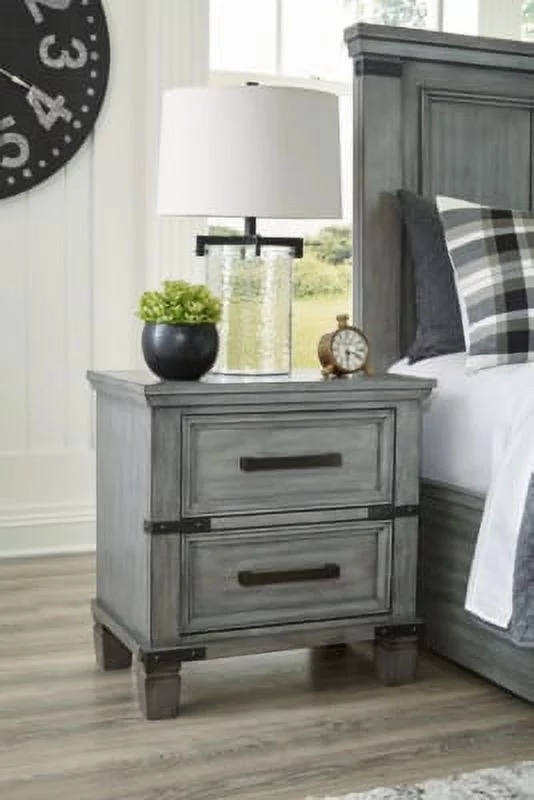 Signature Design by Ashley Russelyn 2 Drawer Nightstand, Gray