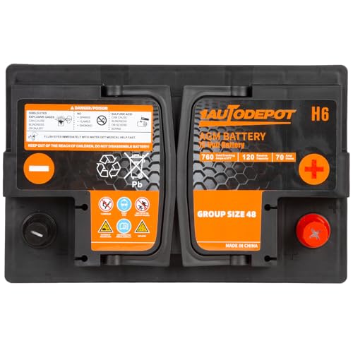 BCI Group 24F Car Battery, 12V 70Ah Automotive Battery Premium Maintenance Free AGM Batteries, 710CCA, 120RC, 36 Months Warranty