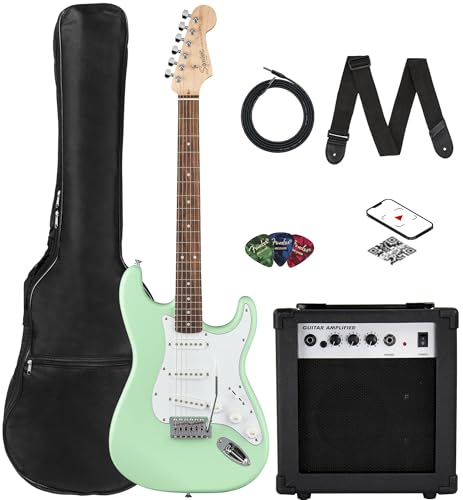 Fender Squier Stratocaster - Torino Red Bundle with Amplifier, Gig Bag, Strap, Instrument Cable, Picks, and Austin Bazaar Instructional DVD