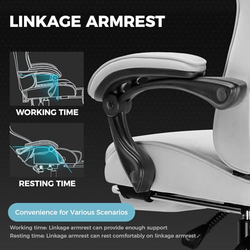GTPLAYER Gaming Chair, Computer Chair with Footrest and Lumbar Support