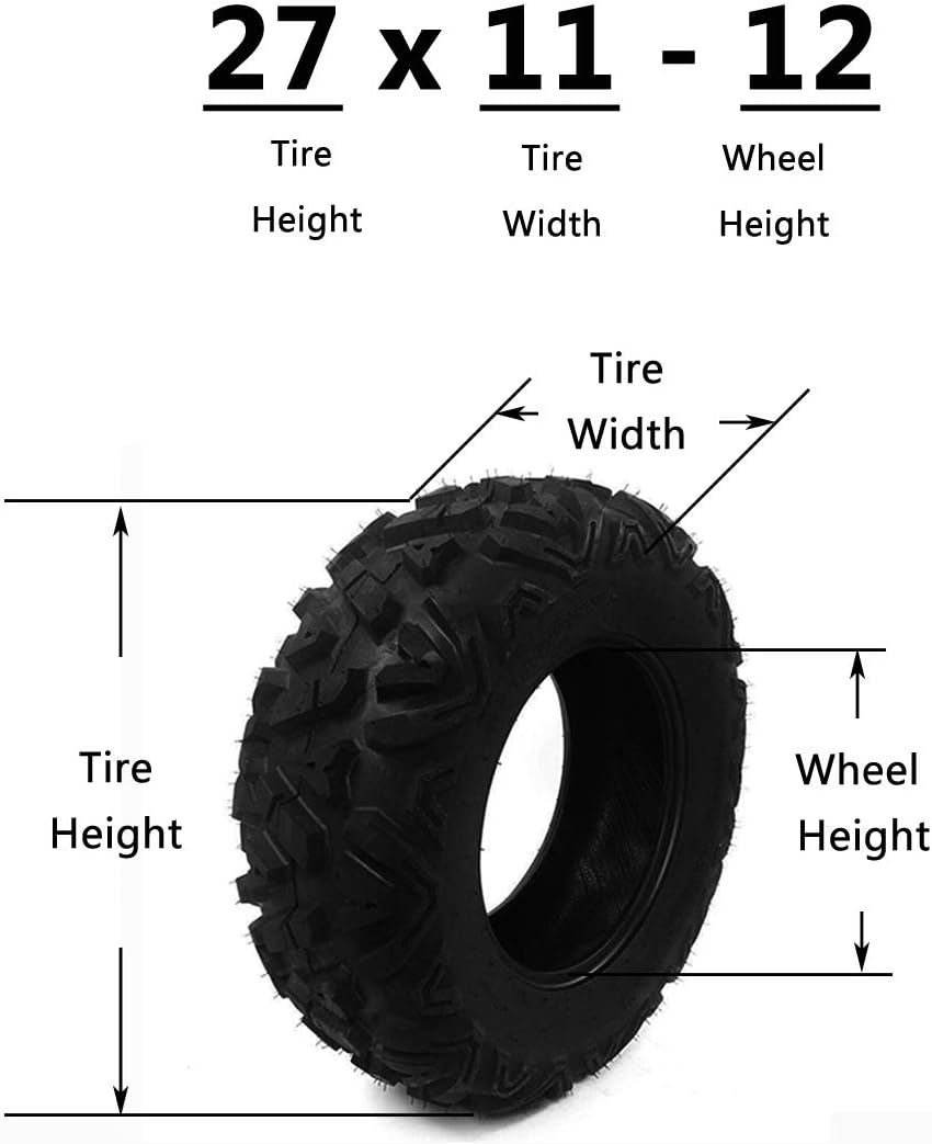 Set of 2 Sunroad A-line tread AT 27x11-12 27x11x12 ATV UTV Tires All-Terrain 6 Ply Tubeless