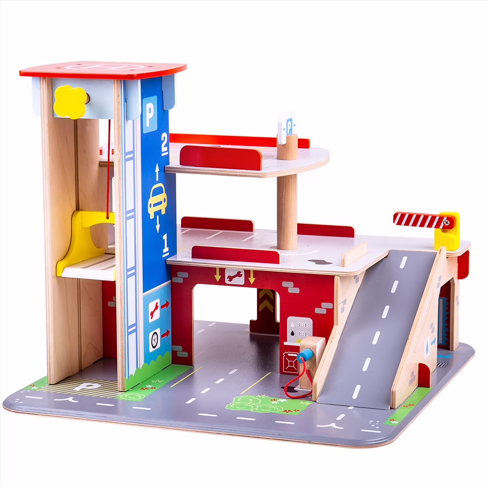 Bigjigs Toys - Park & Play Garage