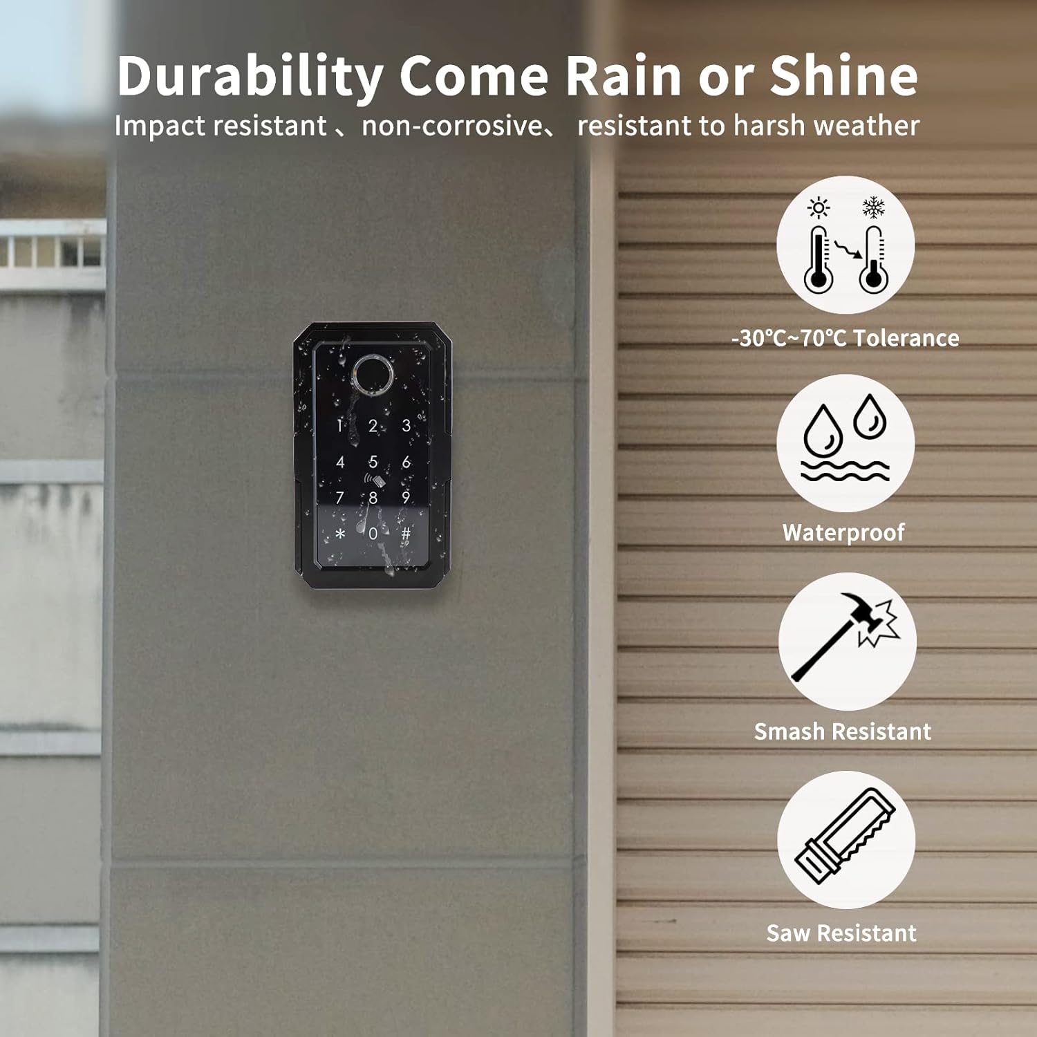Key Lock Box, Smart Wireless Lock Box with App Remote Access, Large Key Safe for House, Waterproof