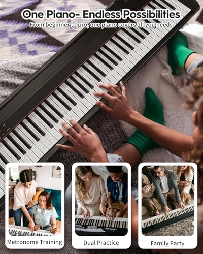 STRICH Digital Piano 88 Key Full Size Weighted Keyboard, Hammer-Action Portable Electric Piano For Beginner Adults, Bundle With Sustain Pedal