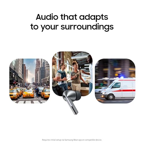 Samsung Galaxy Buds 3 Pro AI True Wireless Bluetooth Earbuds, Noise Cancelling, Sound Optimization, Redesigned Comfort Fit, Silver [US Version
