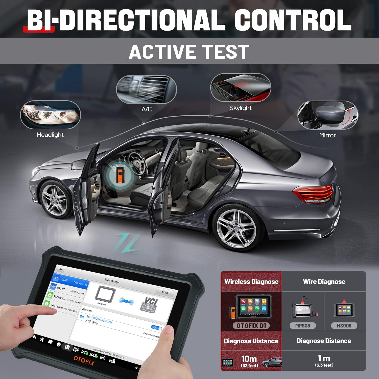 OTOFIX D1 Diagnostic Scanner with Bi-Directional Control, 2022 Newest Car Scan Tool Upgraded of Autel MP808 DS808 MS906, OE All Systems Diagnostics