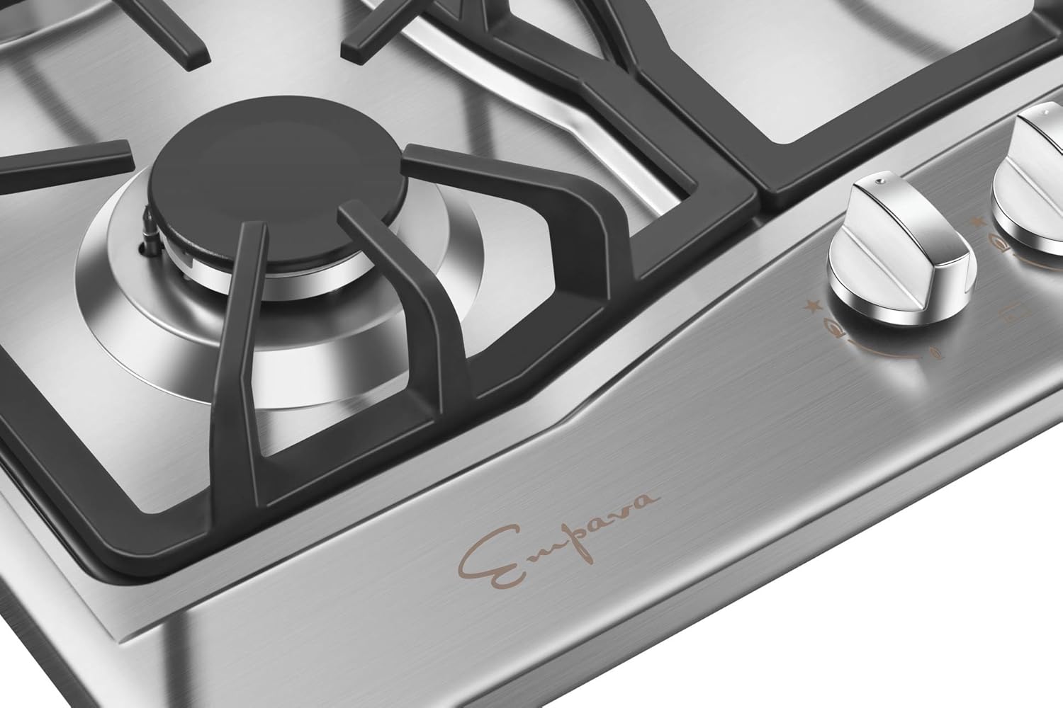 Empava Electric Stove Induction Cooktop Vertical with 2 Burners in Black Vitro Ceramic Smooth Surface Glass 120V, 12 Inch