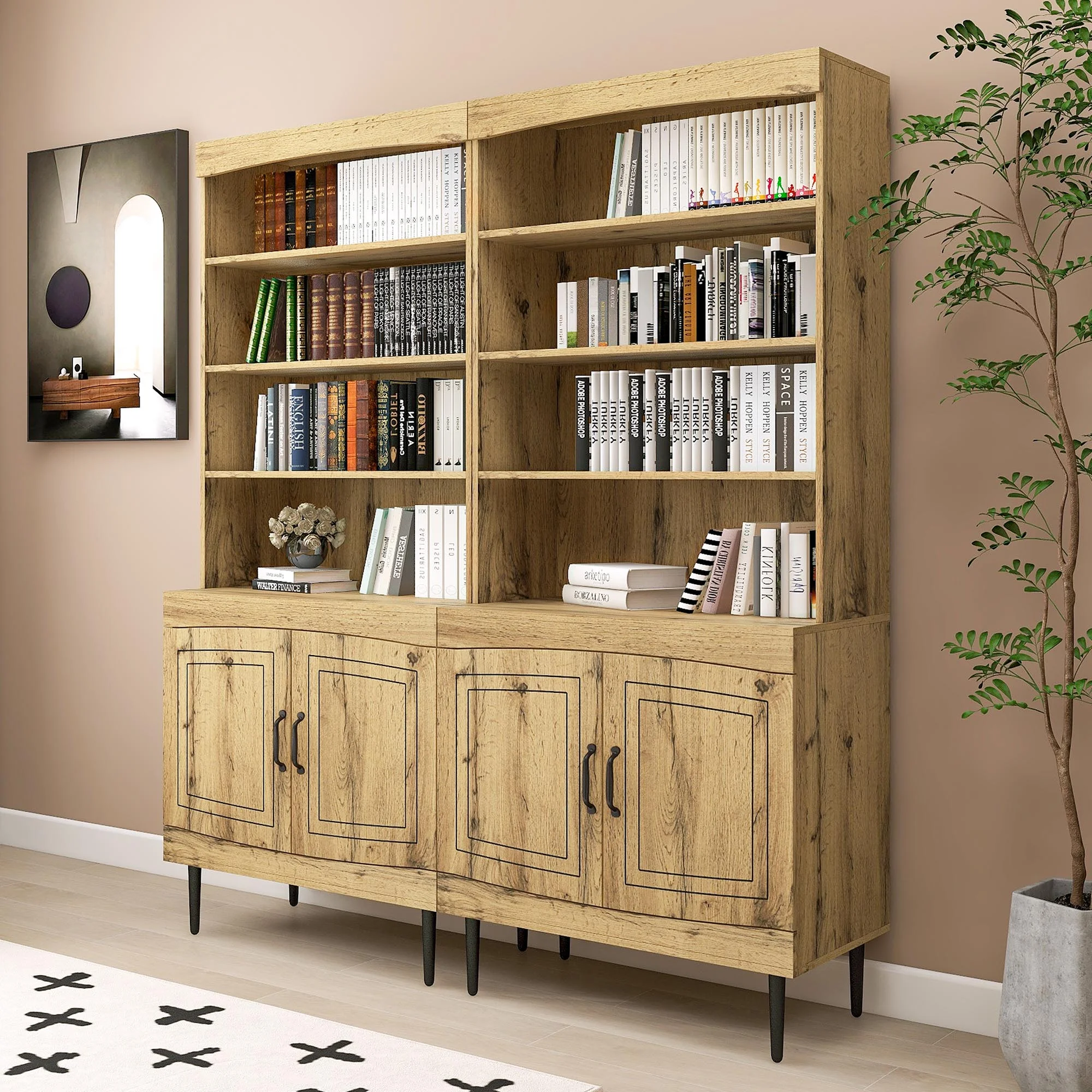 72" Kitchen Pantry Cabinet, Tall Storage Cabinet, Pantry Cupboard with Doors and Adjustable Shelves, Modern Utility Pantry Cabinet for Dining Room