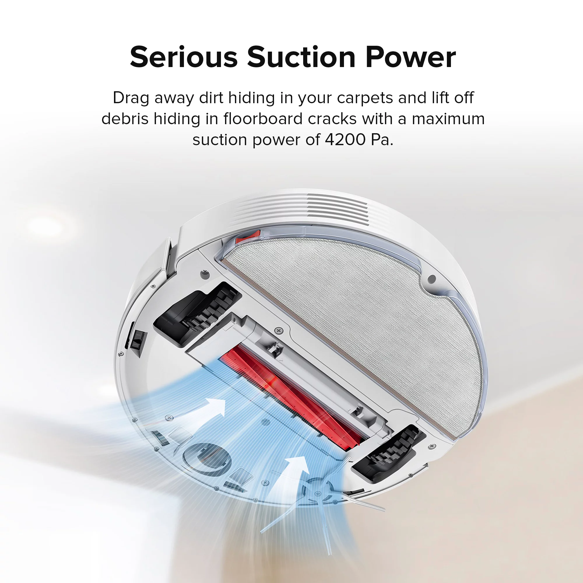 Roborock® Q7 Max+ Robot Vacuum Cleaner with Auto-Empty Dock Pure, 4200Pa Suction, No-Mop&No-Go Zones（White）