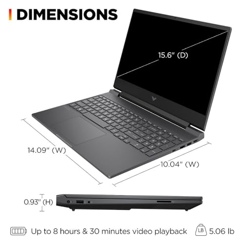 HP Victus 15.6" 144Hz FHD Gaming Laptop,AMD Ryzen 5 7535HS,16GB DDR5 RAM,512GB SSD,AMD Radeon RX 6550M,Beats RTX 2050,Backlit Keyboard,Windows11 Pro