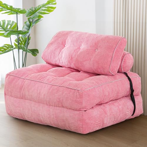 MAXYOYO Folding Sofa Bed, Convertible Sleeper Chair with Pillow Foldable Mattress with Back Support