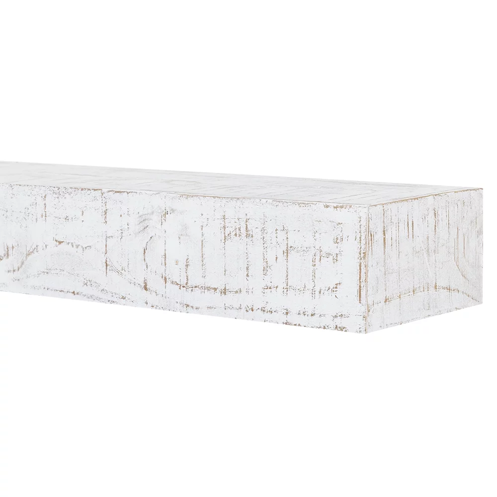Country Living Hatteras 48" Floating Wood Fireplace Mantel Shelf - Whitewash