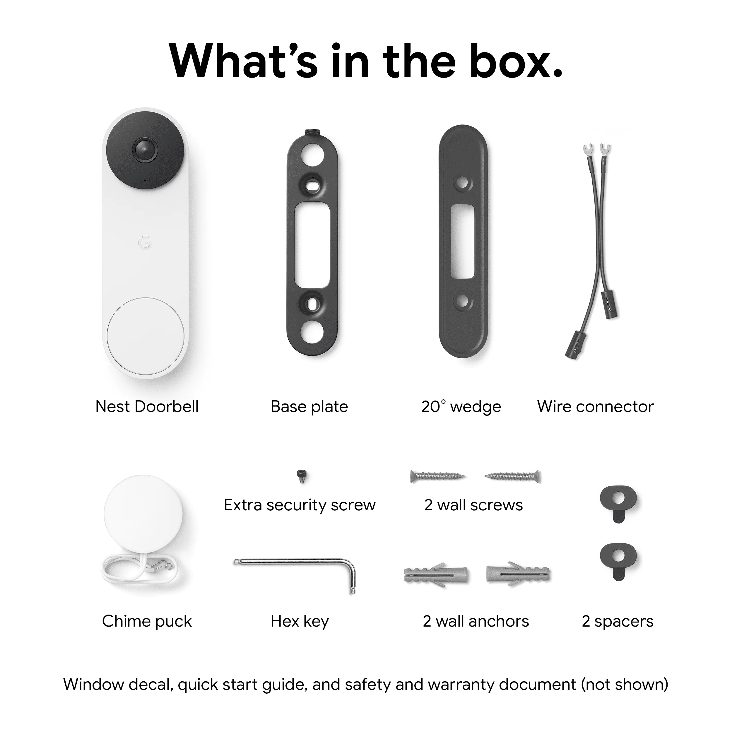 Google Nest Doorbell (Wired, 2nd gen) - Video Doorbell Camera - Doorbell Security Camera - Snow