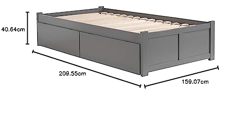 AFI Concord Platform Bed with Footboard & Storage Drawers