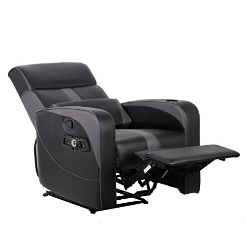 X Rocker Gamma Recliner Gaming Chair, 2.1 Bluetooth Audio System, Headrest Mounted Speakers, Built-in Footrest and Cupholder, 718001