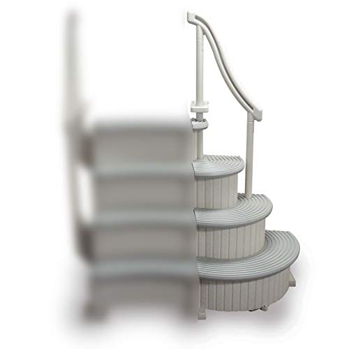 Confer CCX-ADD 4-Step Above Ground Swimming Pool Entry Steps Curved Add-on, Gray