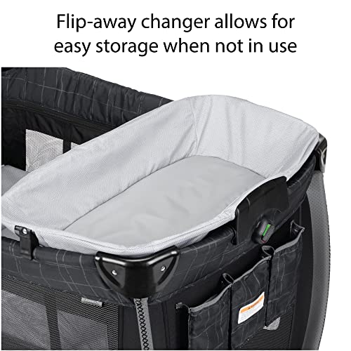Safety 1st Play-and-Stay Play Yard, Easy fold, Full-Size Play Yard with Removable Full Bassinet, High Street