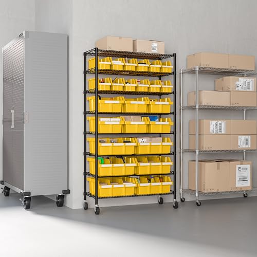 Seville Classics Heavy Duty NSF Bin Rack Solid Steel Wire Shelving Storage Unit, Patented Organizer for Garage, Warehouse, Office, Restaurant
