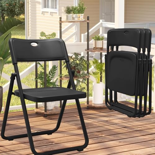 YLGJ&TIDY 8 Pack Plastic Folding Chair, Stackable Portable Foldable Chair for Outside, Lightweight Folding Chairs with Ventilation Holes, for Indoor