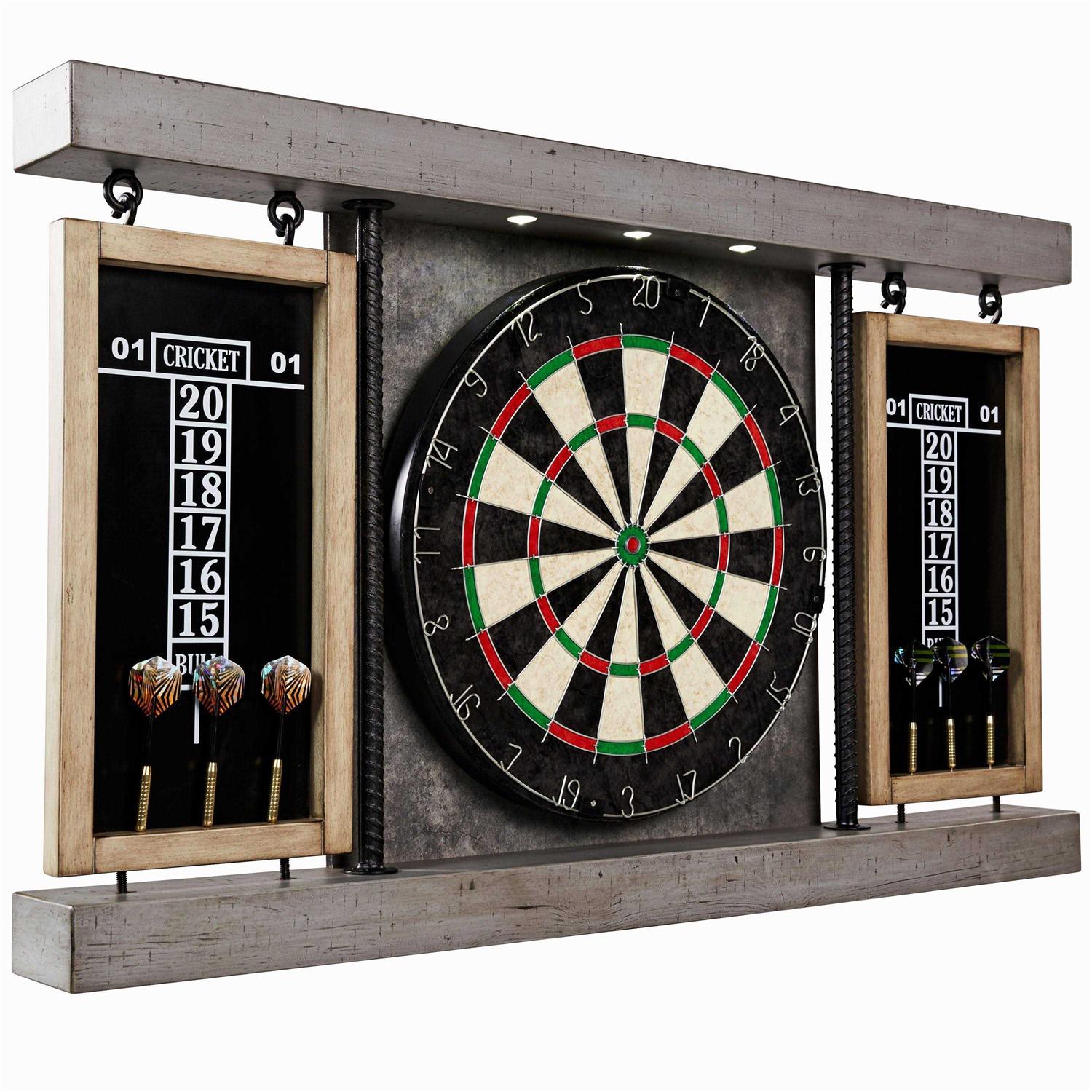 Barrington 40 inch Prescott Collection Bristle Dartboard Cabinet with LED Light - Sports Supplies Online Store
