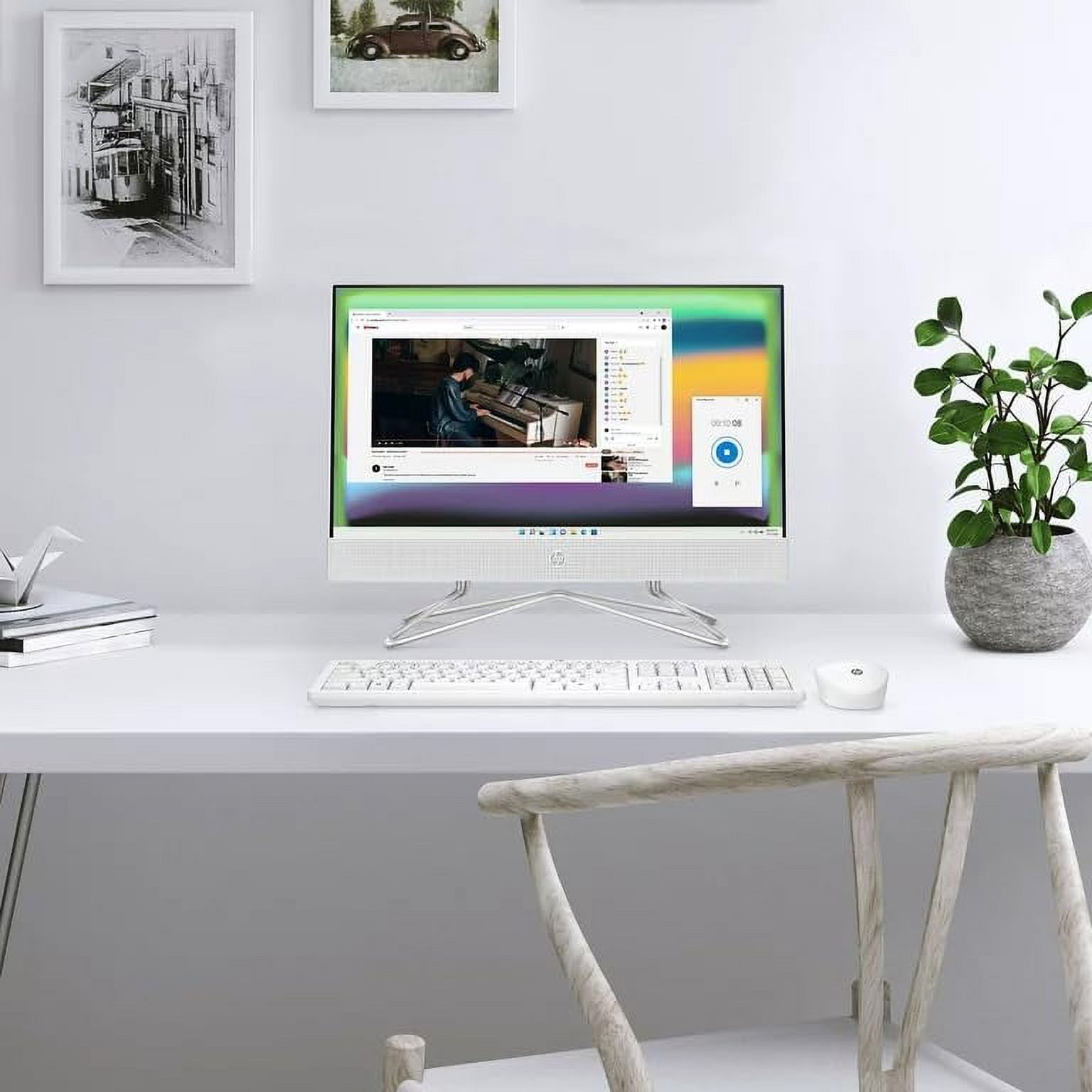 HP 2024 21.5" FHD All-in-One Desktop Intel 4-Core Pentium Silver J5040 Intel UHD Graphics 32GB DDR4 1TB NVMe SSD WiFi AC BT HDMI Webcam RJ45 Wilress