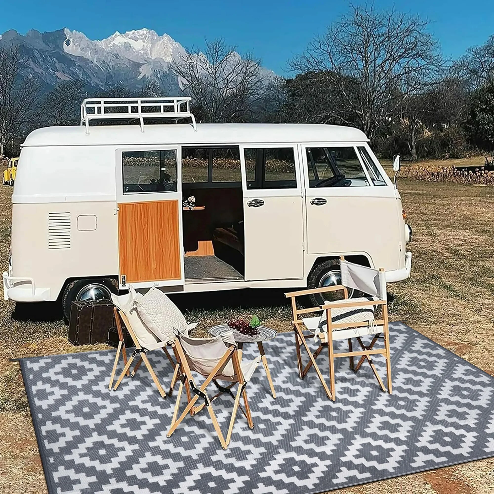 BERTHMEER Outdoor Rugs on Sale Clearance 6'x9' Waterproof Area Rugs Patio Rugs Plastic Straw Rugs Camping Rugs, Porch,Deck Rugs
