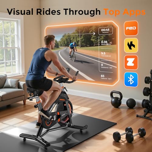 YOSUDA Light Commercial Exercise Bike for Home Magnetic Exercise Bike Stationary 350LB Capacity, Exercise Bike with Bluetooth
