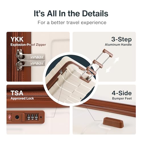 Luggage Sets 3 Piece (3-YEARS VIP SERVICE) Hardside Expandable Ultra Durable 100% PC Lightweight Carry On Travel Suitcase Set with TSA Lock Spinner