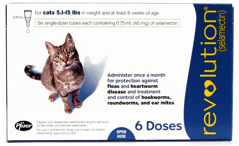 Pfizer Revolution for Cats,  5-15 lb - 6 pack - Megean