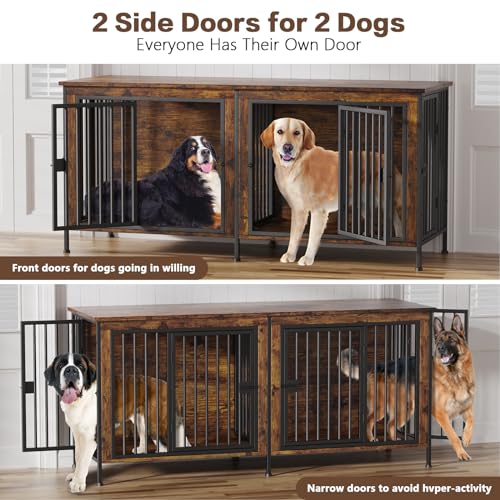 EasyCom 39.96" XL Wooden Large Dog Crate Furniture for Medium and Large Breed