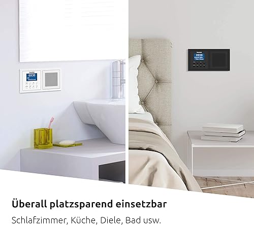 TechniSat DIGITRADIO UP 1 - DAB+ Unterputzradio zur Anbringung in jeder Doppel Unterputzdose (DAB, UKW, Bluetooth-Empfang, dimmbares LCD-Display