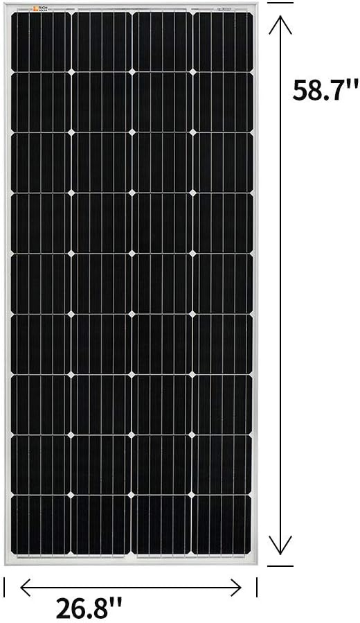 RICH SOLAR 200 Watt 12 Volt 9BB Cell Monocrystalline Solar Panel High Efficiency Solar Module for RV Trailer Camper Marine Off Grid