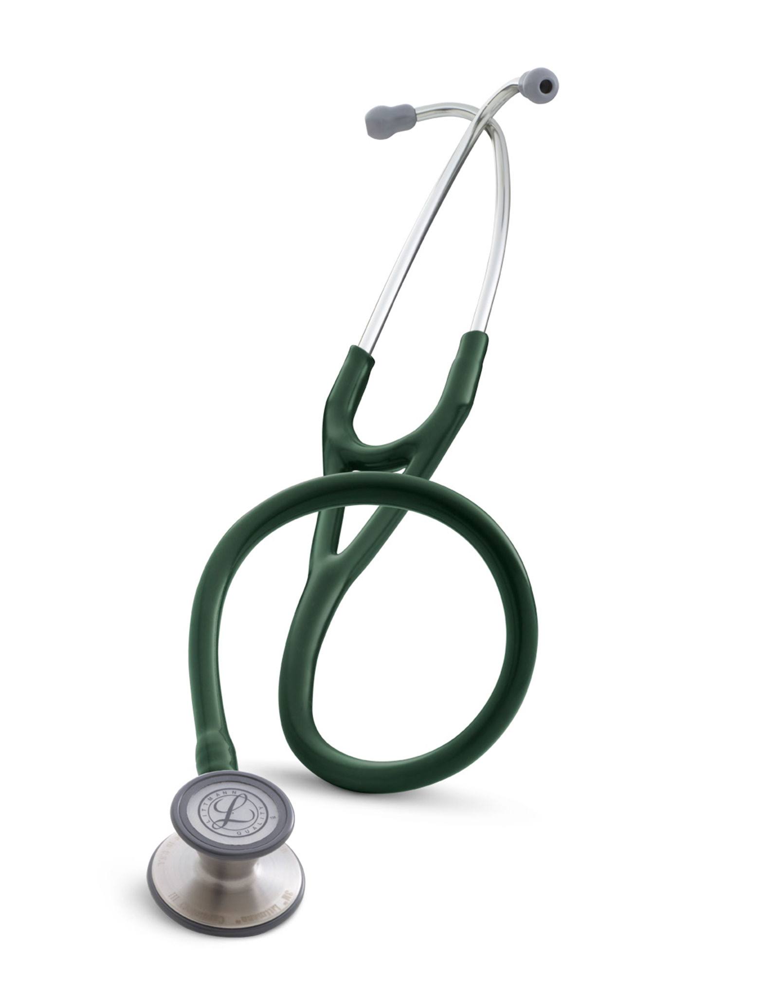 3M Littmann Cardiology III Stethoscope, 27, Hunter Green Tube, Stainless Steel Finish Chestpiece