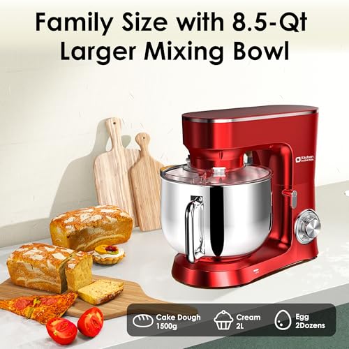 Kitchen in the Box Stand Mixer, 900W 8.5 QT Kitchen Electric Mixer, 10-Speed Large Capacity Tilt-head Food Mixer with Dough Hook, Wire Whip