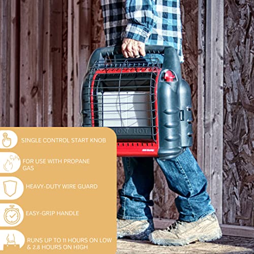 Mr. Heater Portable Big Buddy Propane Heater with 10-Feet Propane Hose Assembly and Propane Tank Refill Adapter Bundle