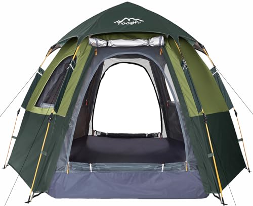 2-3-4 Person Camping Tent 60 Seconds Easy Quick Set Up Tent Waterproof Pop Up Dome Family Hexagon Outdoor Sports Backpacking Tents Double Layer