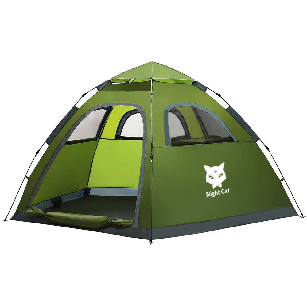 Night Cat Waterproof Camping Tent for 1 2 3 4 Person with Footprint Tarp Easy Instant Pop Up Tent Automatic Hydraulic Rainproof