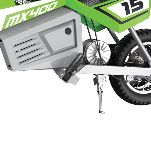 Razor MX400 Dirt Rocket – 14 MPH (22 KMH) Off-Road Electric Dirt Bike, High-Torque Motor, 30 Min Ride Time, Adjustable Handlebars, Ages 13+, Green
