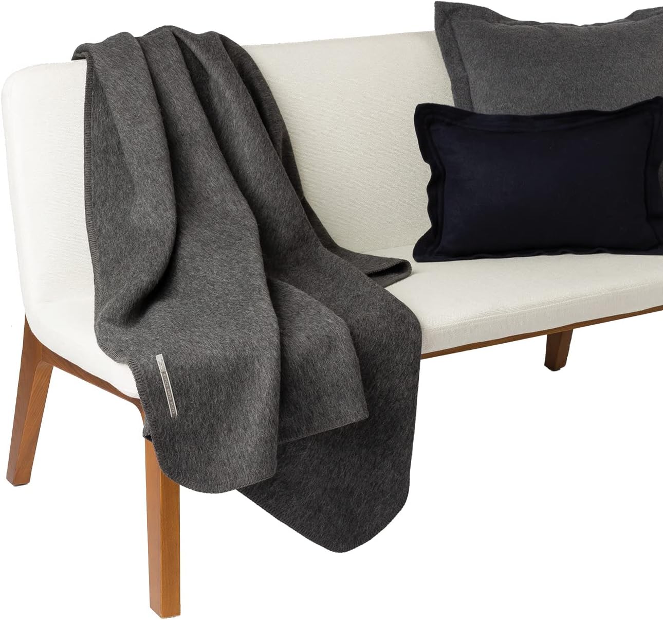 Glamper Alpaca Blanket by Alicia Adams Alpaca | Throws for Couch, Bed or Armchair Winter Blanket |51 x 71 in. White