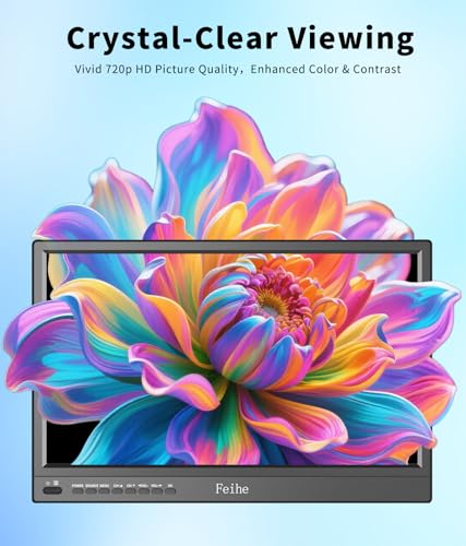 Feihe 17 inch Small Smart TV Built-in Android Operating System, HD Flat Screen Compact Smart Television for Kitchen, Home