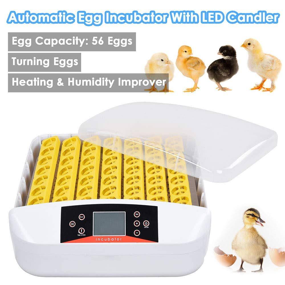 Yescom Digital 56 Egg Incubator Hatcher Temperature Control Automatic Turning with Built-in LED Candler