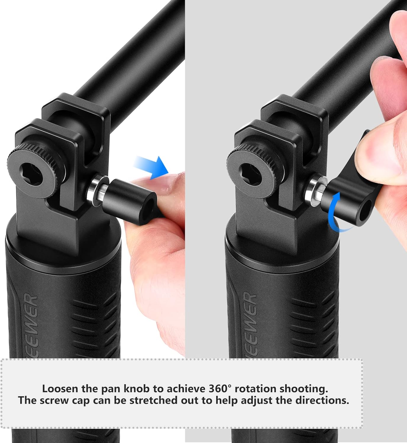 Neewer Universal Camera Shoulder Mount, Aluminum Alloy Camera Shoulder Rig, Video Filmmaking System with Movable Shoulder Pad, 15mm Rod