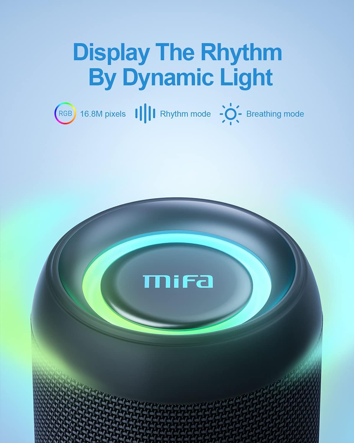 Bluetooth Speaker, MIFA A90 Portable Bluetooth Speaker 60W Deep Bass, IPX7 Waterproof, 24H Playtime, RGB Lights, Built-in Mic, Support Micro SD, USB