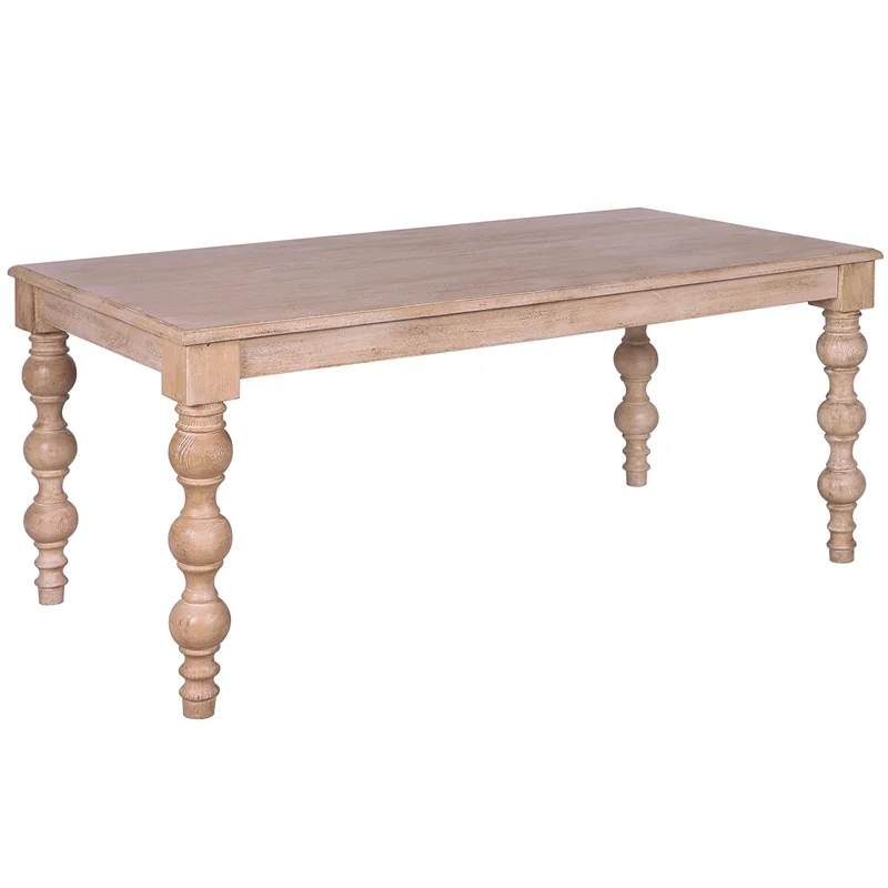 Casartis Living James 72" Rectangular Farmhouse Wood Dining Table in Natural